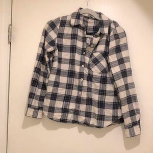 Classic navy and white flannel shirt